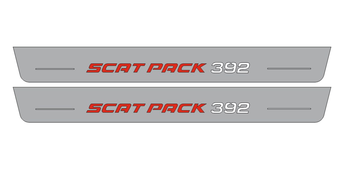 Dodge Charger 2011+ Door Sill Led Plate With 392 SCAT PACK Logo (type 2) - decoinfabric