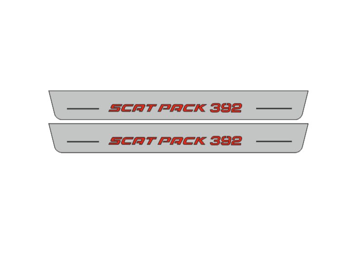 Dodge Charger 2023+ Door Sill Led Plate With 392 SCAT PACK Logo - decoinfabric