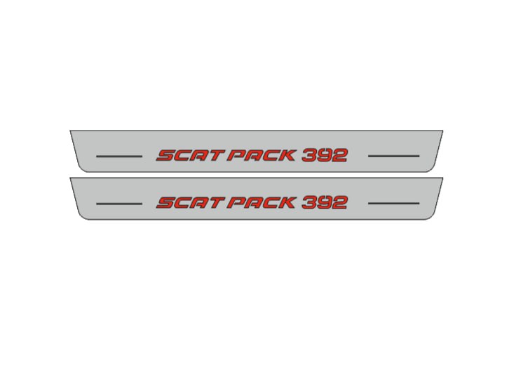 Dodge Charger 2023+ Door Sill Led Plate With 392 SCAT PACK Logo Dodge Led Door Sills opdesign
