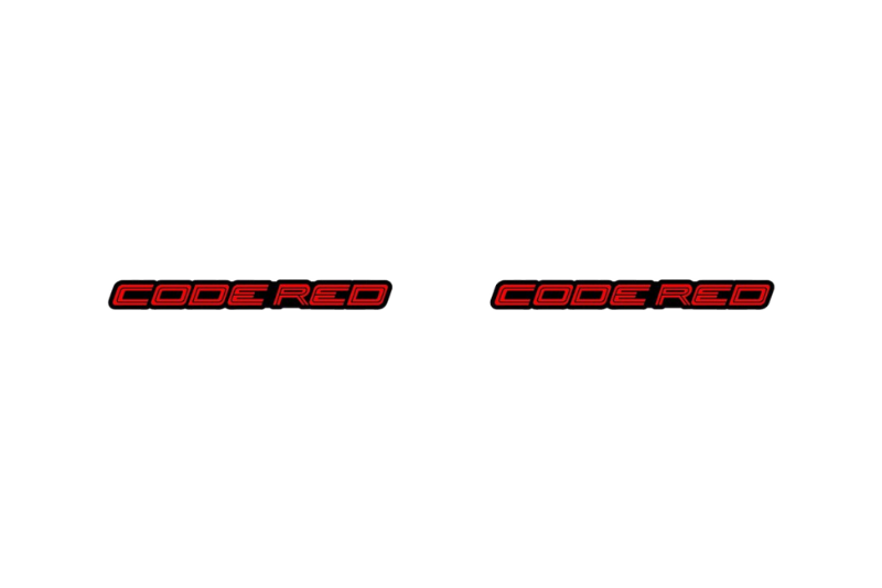 Ford Mustang Emblem & Badges set with Code Red logo (Type 2) Ford emblems decoinfabric