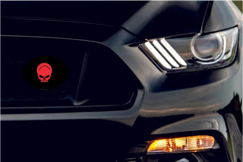 DODGE Radiator grille emblem with Mopar Skull logo (type 12) Dodge emblems decoinfabric