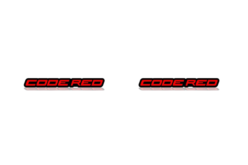 Ford Mustang emblem for fenders with Code Red logo Ford emblems decoinfabric BLACK RED