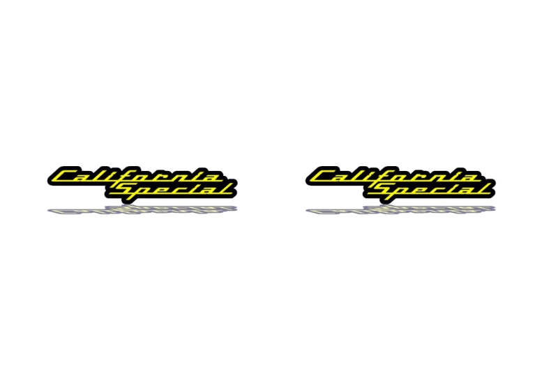 Ford Mustang emblem for fenders with California Special logo Ford emblems decoinfabric BLACK YELLOW