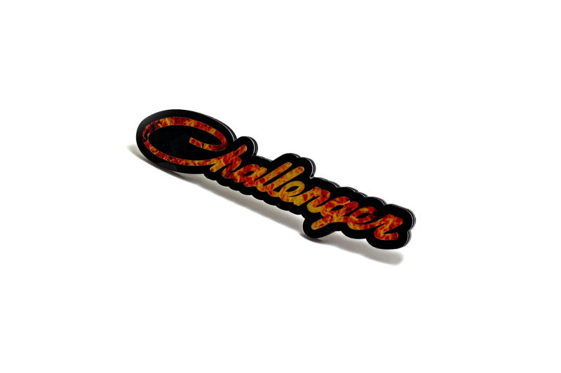 Dodge Challenger tailgate trunk rear emblem with Challenger Fire logo