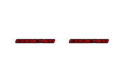 Ford Mustang emblem for fenders with Code Red logo (Type 2) Ford emblems decoinfabric BLACK RED