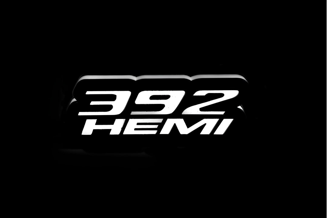 Chrysler Illuminated LED Radiator Grille Emblems and Badges with 392 Hemi logo (type 1) Chrysler Led Emblems decoinfabric
