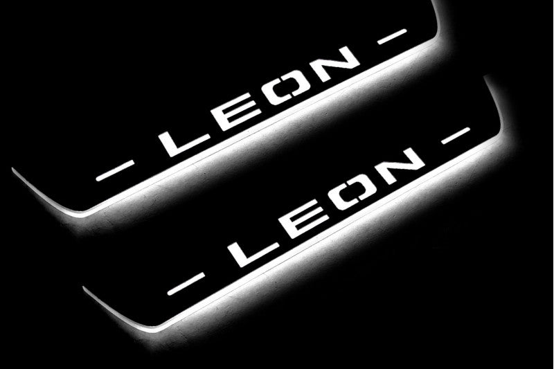 Seat Leon III 2013-2020 Auto Door Sill Plates With Logo Leon Seat Led Door Sills opdesign