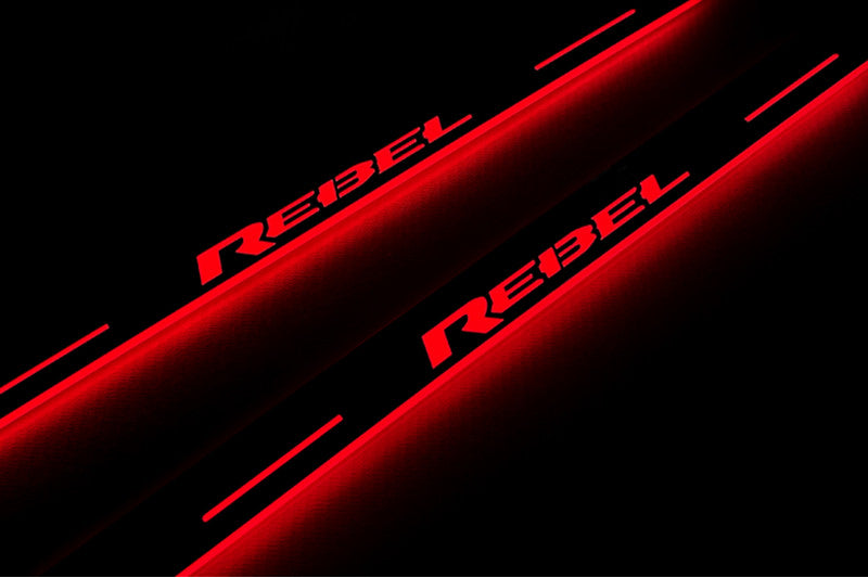 Dodge RAM 2500 V 2019+ Door Sill Led Plate With REBEL Logo