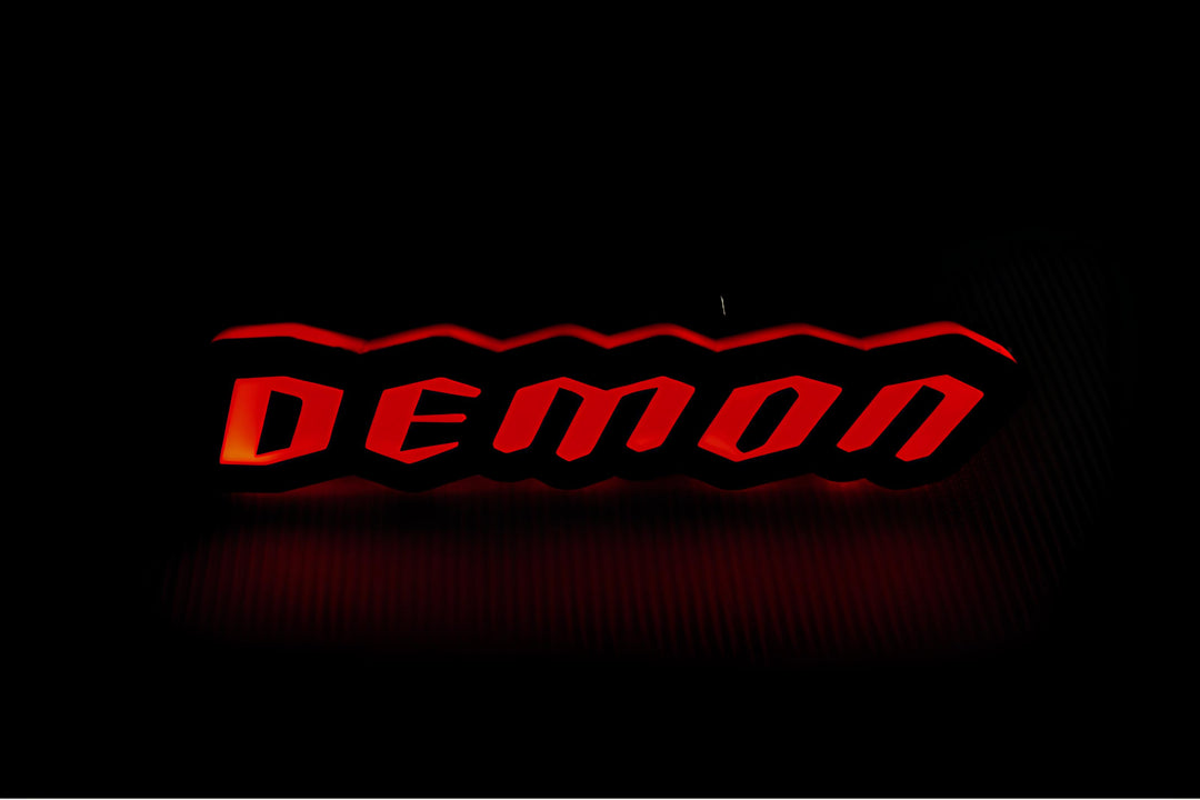 Dodge Illuminated LED Radiator Grille Emblems and Badges with Demon (type 2) logo Dodge Led emblems decoinfabric