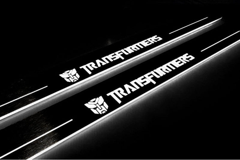 Chevrolet Camaro V 2009-2015 LED Door Sill With Head TRANSFORMERS Logo Chevrolet Led Door Sills opdesign