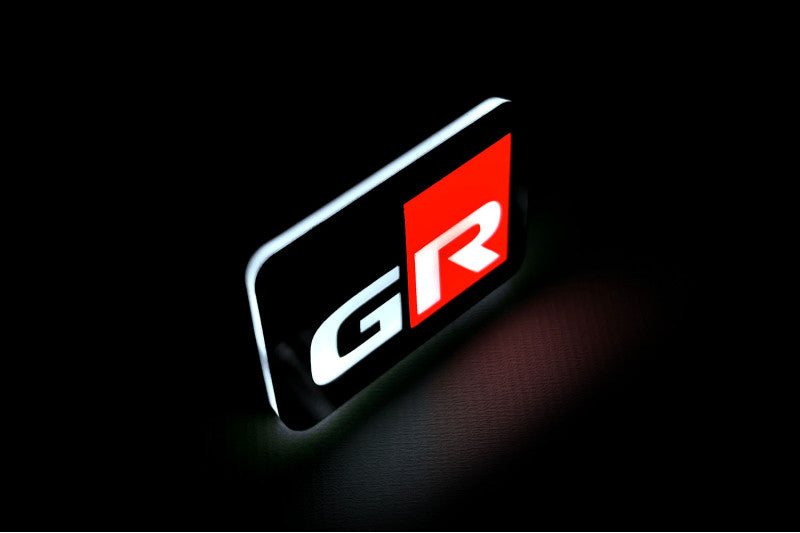 Toyota Illuminated LED Radiator Grille Emblems and Badges with GR logo Toyota Led Emblems decoinfabric