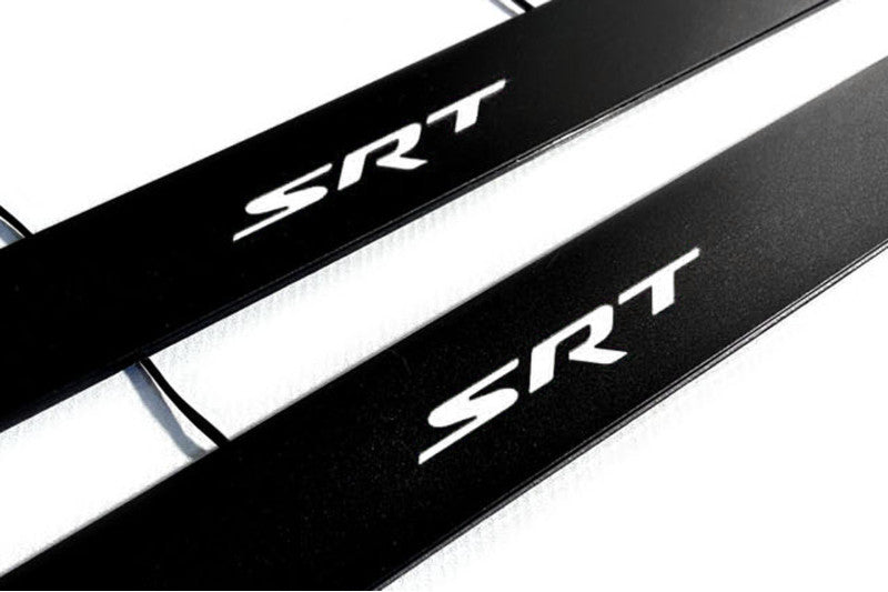 Dodge Durango III 2011+ Led Door Sill Pro With Logo SRT (Premium Painting) Dodge Led Door Sills PRO opdesign