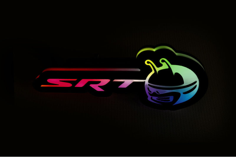 Dodge Illuminated LED Radiator Grille Emblems and Badges with SRT Scatpack Head logo Dodge Led emblems decoinfabric