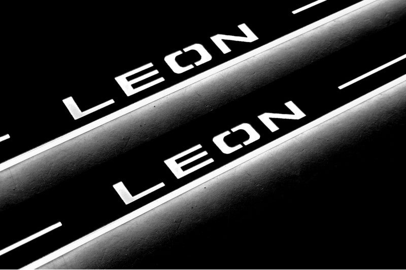Seat Leon III 2013-2020 Auto Door Sill Plates With Logo Leon Seat Led Door Sills opdesign