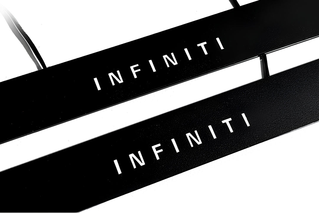 Infiniti QX70 (FX) 2008+ Led Door Sill Pro With Logo Infiniti (Premium Painting) Infiniti Led Door Sills PRO opdesign