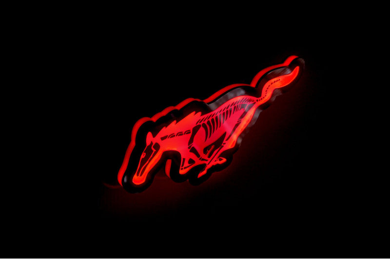 Ford Illuminated LED Radiator Grille Emblems and Badges with Mustang Horse Skeleton logo Ford Led Emblems decoinfabric