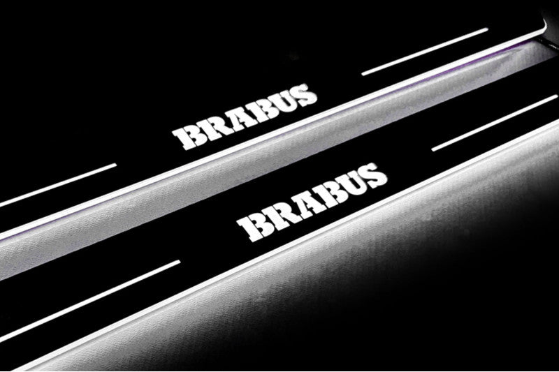 Mercedes CLS-Class II (C218) 2010-2018 Auto Door Sill Plates With Logo Brabus Mercedes Led Door Sills opdesign