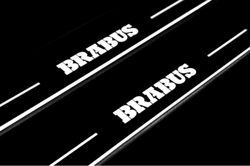 Mercedes E W213 2016-2023 LED Door Sills PRO With Brabus Logo