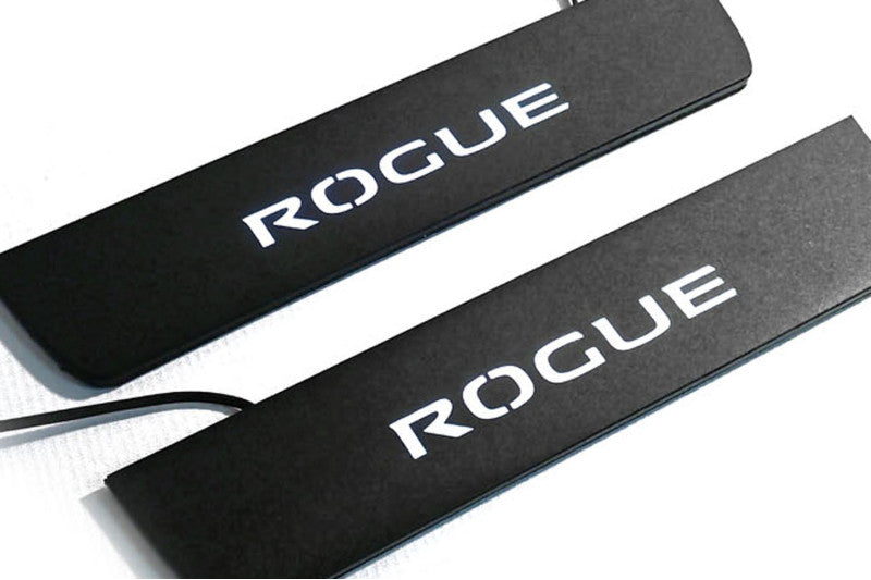 Nissan Rogue II 2014-2021 Led Door Sill Pro With Logo Rogue (Premium Painting) Nissan Led Door Sills PRO opdesign