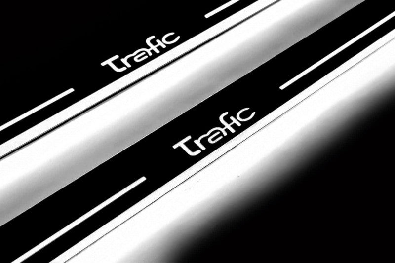 Renault Trafic II 2001-2014 LED Door Sills PRO With Logo Trafic Renault Led Door Sills opdesign