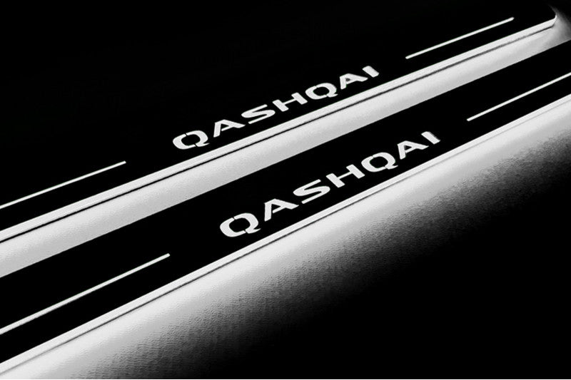 Nissan Qashqai III 2021+ LED Door Sills With Logo Qashqai Nissan Led Door Sills opdesign