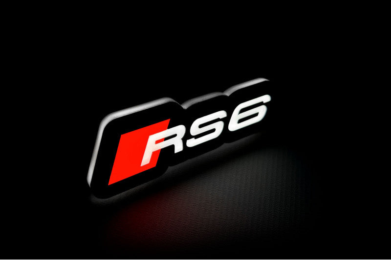 Audi Illuminated LED Radiator Grille Emblems and Badges with RS6 logo Audi Led emblems decoinfabric
