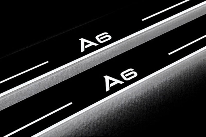Audi A6 C7 2011-2018 Auto Door Sill Plates With Logo A6 Audi Led Door Sills opdesign