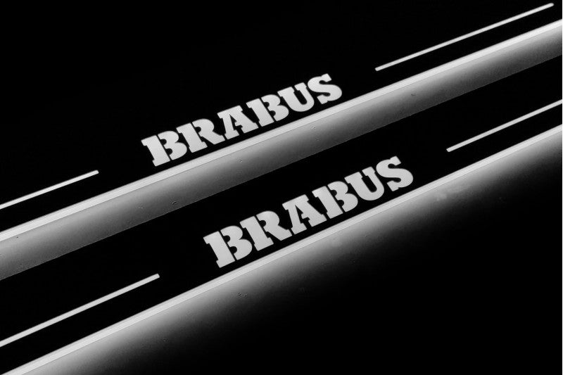 Mercedes V-Class W447 2014+ Door Sill Led Plate With BRABUS Logo Mercedes Led Door Sills opdesign