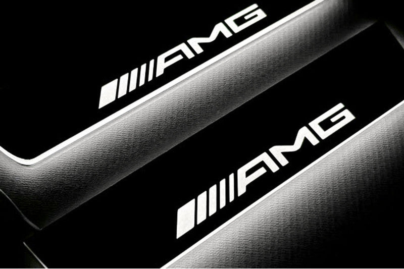 Mercedes E W211 2002-2009 LED Door Sills PRO With AMG Logo