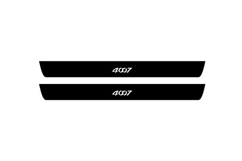 Peugeot 4007 2007-2017 Led Door Sill Pro With Logo 4007 (Premium Painting) Peugeot Led Door Sills PRO opdesign