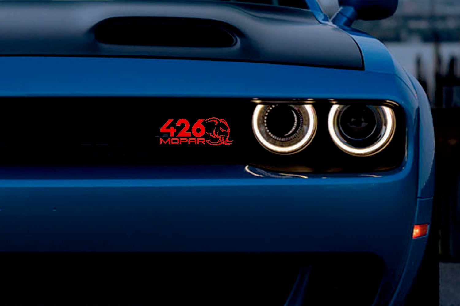 Dodge Emblem & Badge Set - Grille and Tailgate 426 Mopar Hellephant logo Dodge emblems decoinfabric