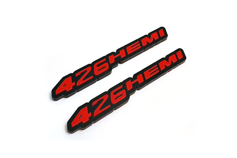 Dodge Emblem & Badges set with 426HEMI logo Dodge emblems decoinfabric BLACK RED