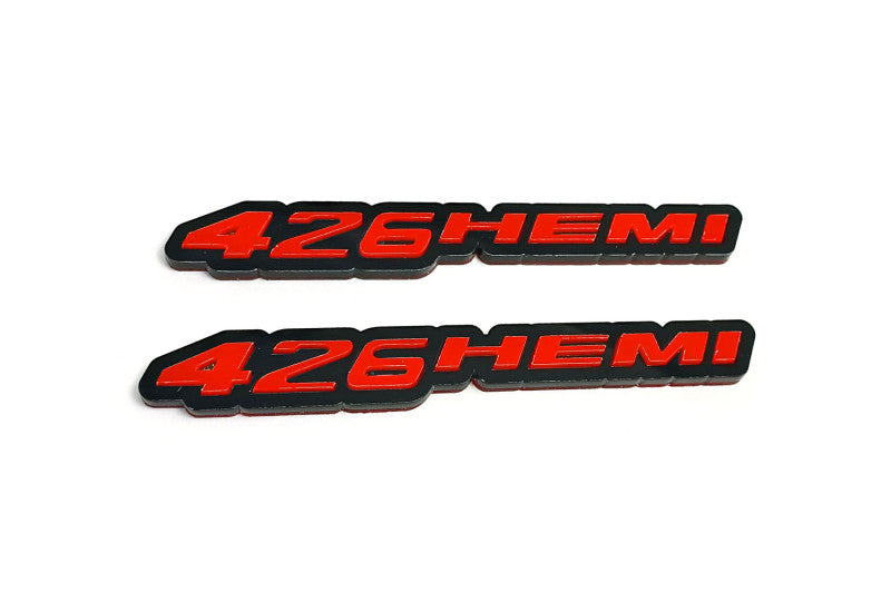 Chrysler Emblem & Badge Set - Grille and Tailgate 426HEMI logo Chrysler emblems decoinfabric RED