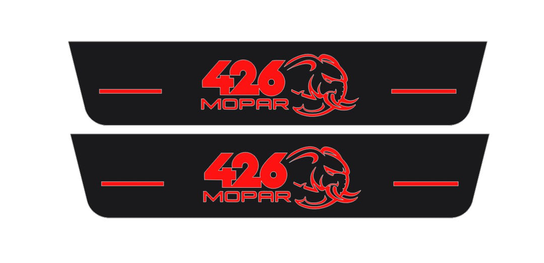 Dodge Durango 2011+ Door Sill Led Plate With 426 Mopar Hellephant Logo Dodge Led Door Sills opdesign