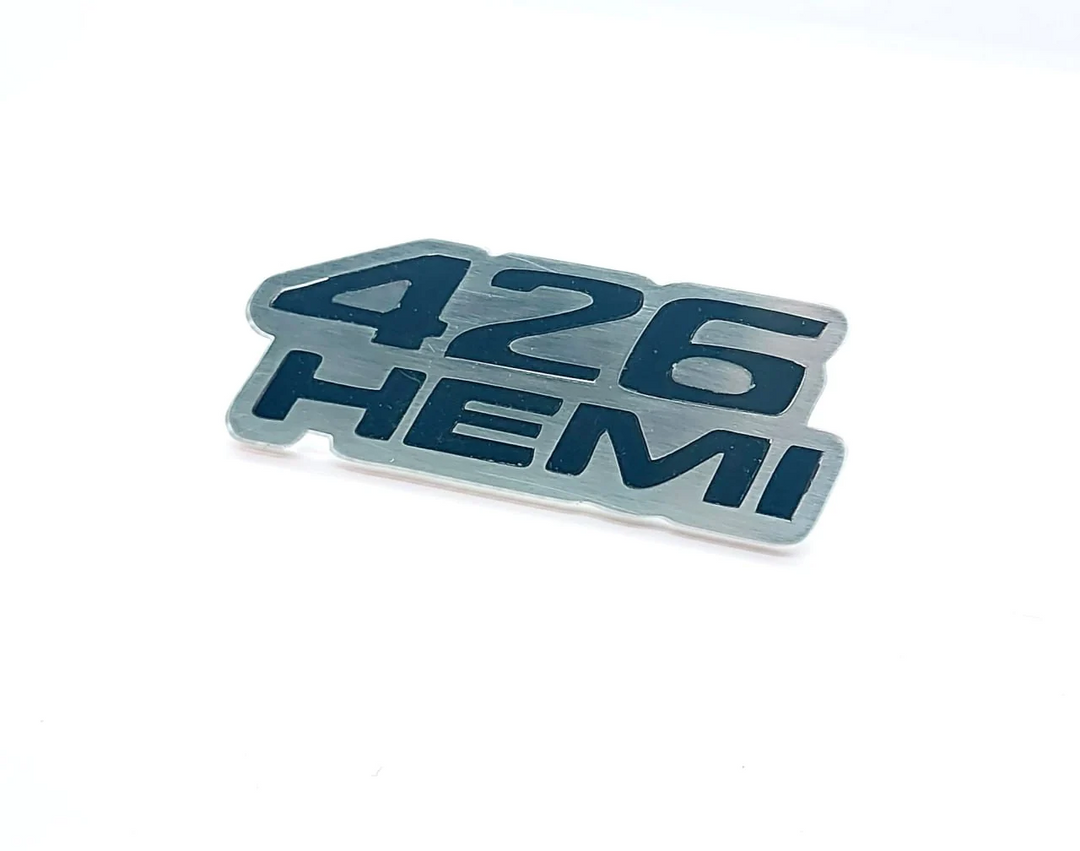 Dodge Stainless Steel tailgate trunk rear emblem with 426HEMI logo Dodge emblems decoinfabric