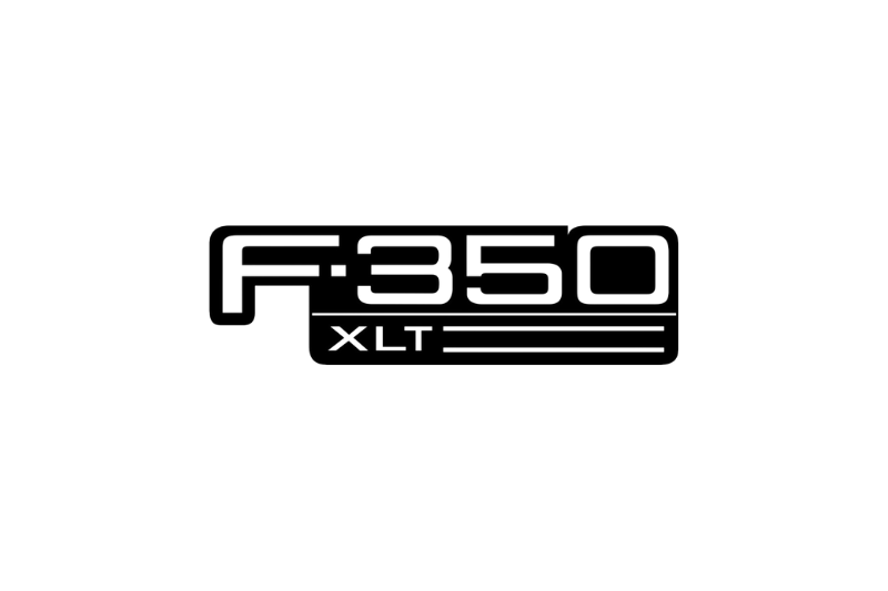 Ford F350 Radiator grille emblem with F350 XTL logo Ford emblems decoinfabric BLACK WHITE
