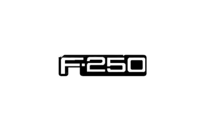 Ford F250 Radiator grille emblem with F250 logo Ford emblems decoinfabric BLACK WHITE