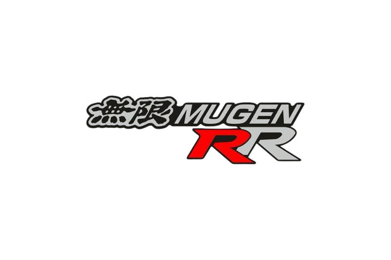 Honda trunk rear emblem with Mugen RR logo Honda emblems decoinfabric BLACK WHITE