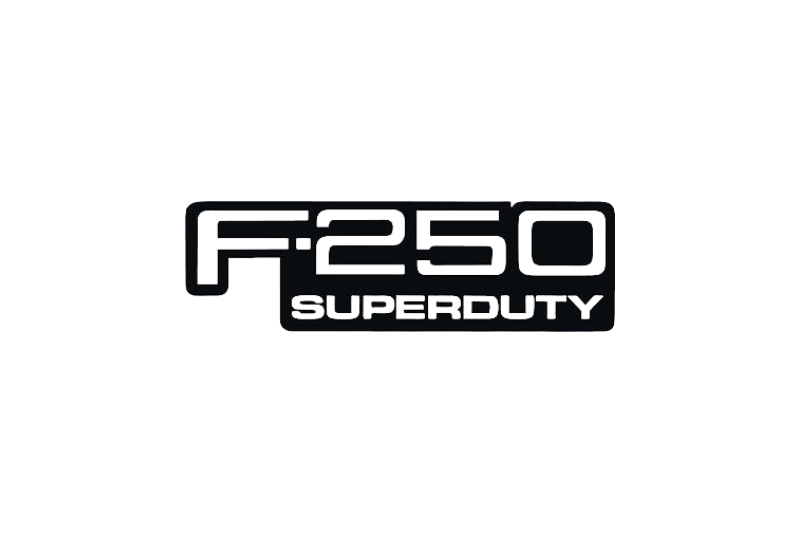 Ford F250 tailgate trunk rear emblem with F250 Super Duty logo Ford emblems decoinfabric BLACK WHITE