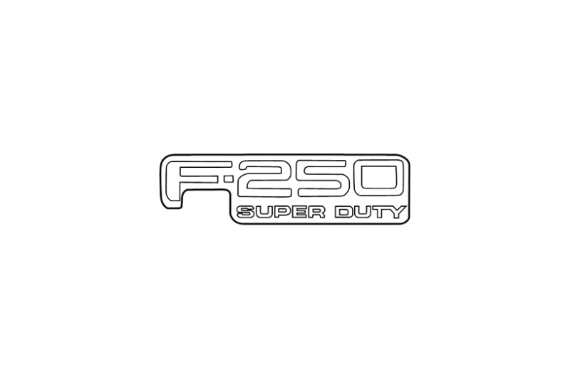 Ford F250 Emblem & Badges set with F250 Super Duty logo (Type 3) Ford emblems decoinfabric BLACK WHITE