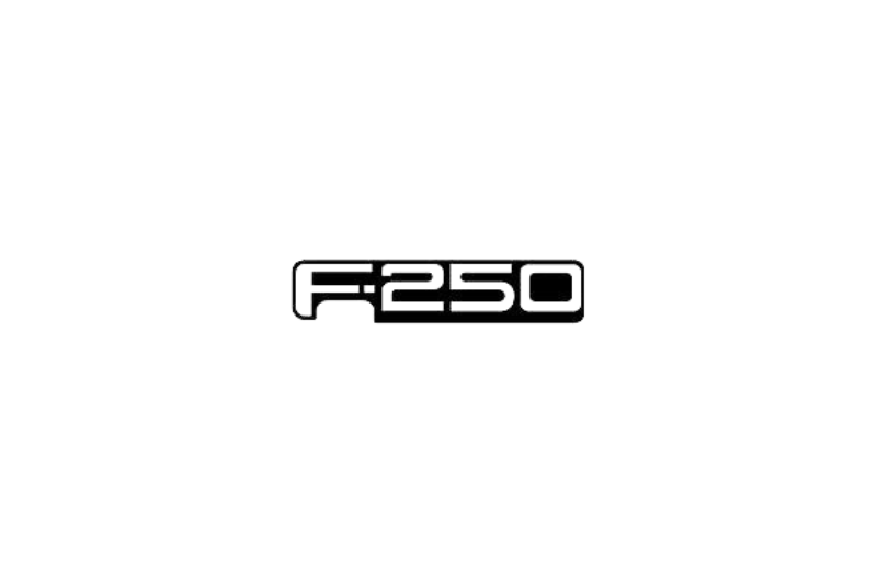Ford F250 tailgate trunk rear emblem with F250 logo (Type 2) Ford emblems decoinfabric BLACK WHITE