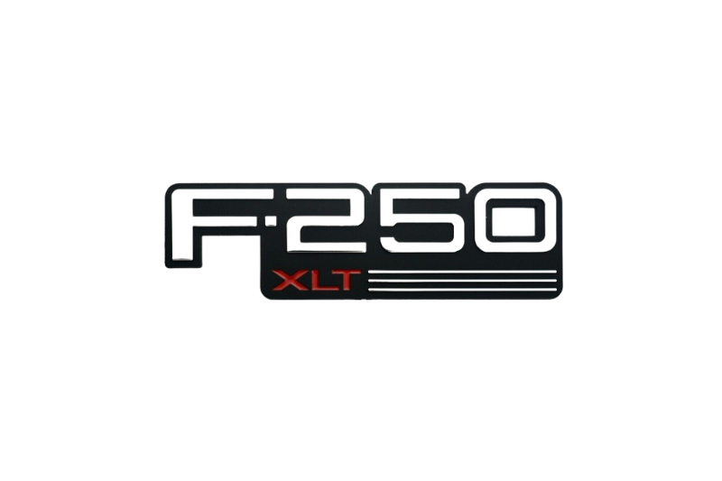 Ford F250 Radiator grille emblem with F250 XTL logo Ford emblems decoinfabric BLACK WHITE