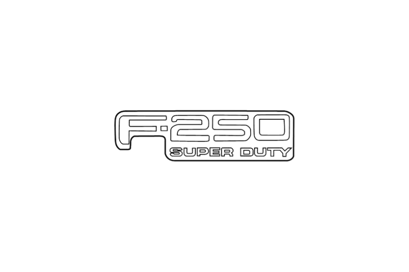 Ford F250 tailgate trunk rear emblem with F250 Super Duty logo (Type 3) Ford emblems decoinfabric BLACK WHITE