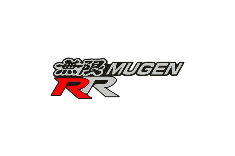 Honda Radiator grille emblem with Mugen RR logo (Type 2) Honda emblems decoinfabric BLACK WHITE