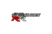 Honda trunk rear emblem with Mugen RR logo (Type 2) Honda emblems decoinfabric BLACK WHITE