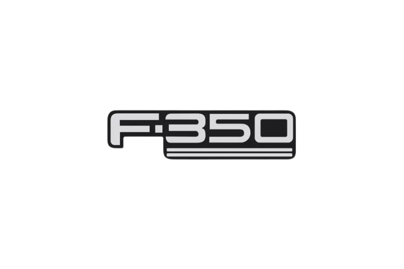 Ford F350 Radiator grille emblem with F350 logo Ford emblems decoinfabric BLACK WHITE