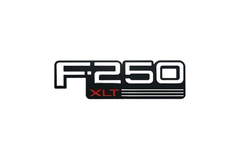 Ford F250 tailgate trunk rear emblem with F250 XTL logo Ford emblems decoinfabric BLACK WHITE