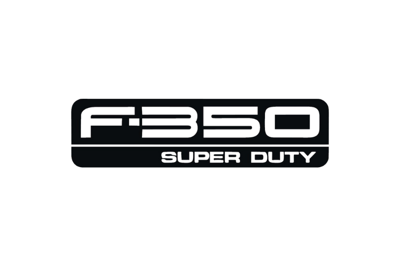 Ford F350 Radiator grille emblem with F350 Super Duty logo Ford emblems decoinfabric BLACK WHITE
