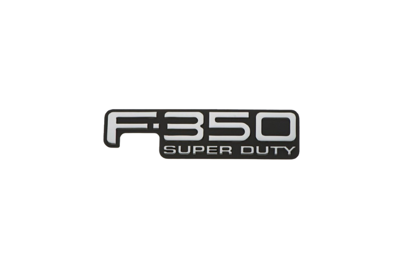Ford F350 Radiator grille emblem with F350 Super Duty logo (Type 2) Ford emblems decoinfabric BLACK WHITE
