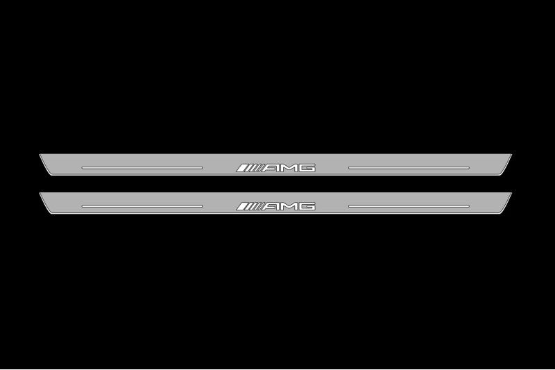 Mercedes V-Class W447 2014+ Door Sill Led Plate With AMG Logo Mercedes Led Door Sills opdesign